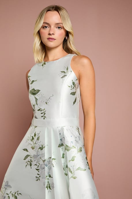 Teen Coast Printed Twill Waterfall Bridesmaid Dress - Image 4