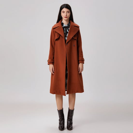 Shoulder flaps woolen coat - Image 3