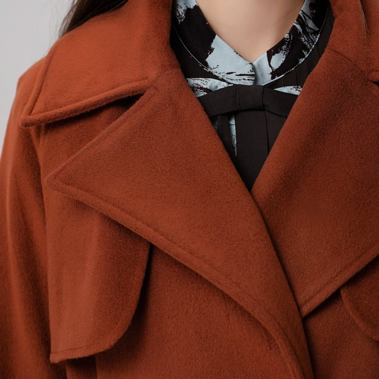 Shoulder flaps woolen coat - Image 5