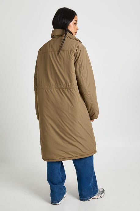 Cinched Waist Longline Parka - Image 2