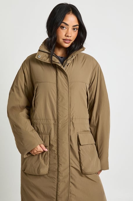 Cinched Waist Longline Parka - Image 3