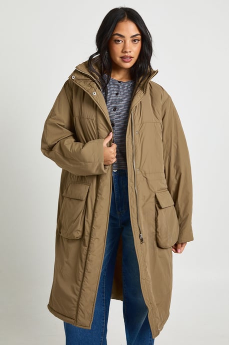 Cinched Waist Longline Parka - Image 4