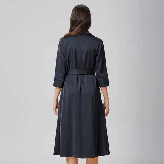 Stitched pleats shirt-dress - Image 4