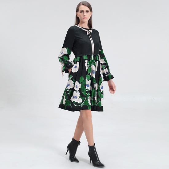 Mid-length blouse-dress with floral print - Image 2