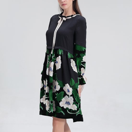 Mid-length blouse-dress with floral print - Image 3