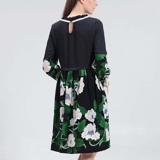 Mid-length blouse-dress with floral print - Image 5