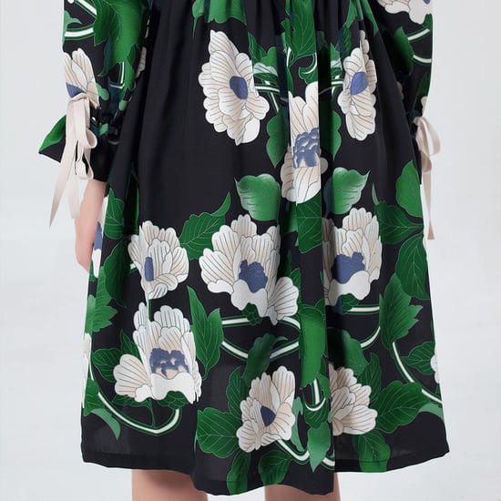 Mid-length blouse-dress with floral print - Image 6