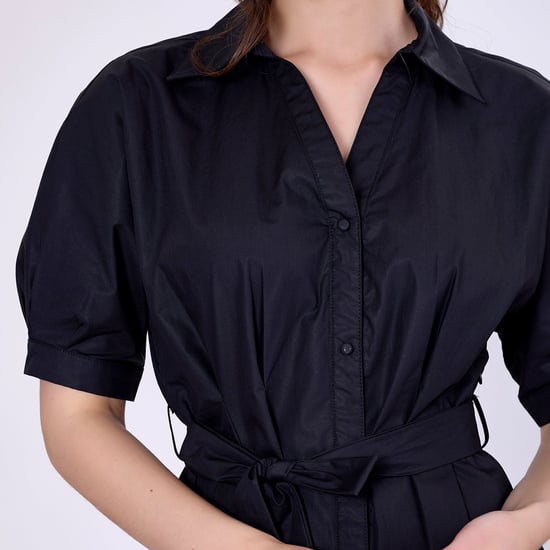 Katoenen shirtjurk met gezwollen mouwen - Image 5