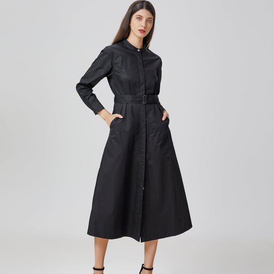 High collar cotton shirt-dress - Image 2
