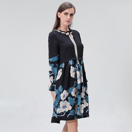 Mid-length blouse-dress with floral print - Image 2