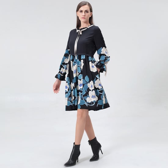 Mid-length blouse-dress with floral print - Image 3