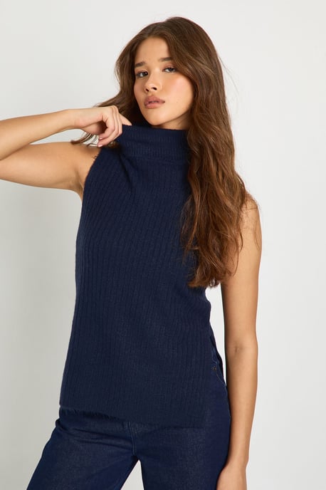 Super Soft Roll Neck Sleeveless Jumper - Image 3
