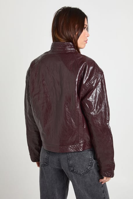 Faux Leather Bomber - Image 2