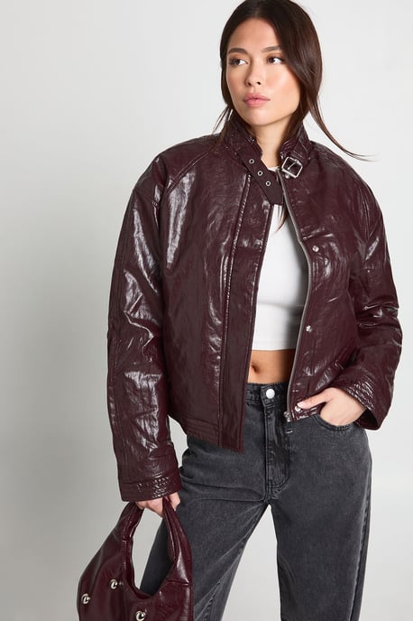 Faux Leather Bomber - Image 3