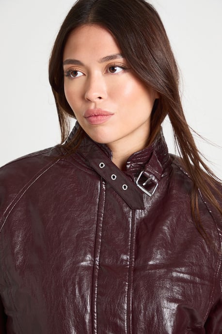 Faux Leather Bomber - Image 4