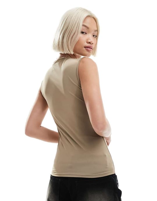 Weekday – Inez – Beige linne med smal passform - Image 3