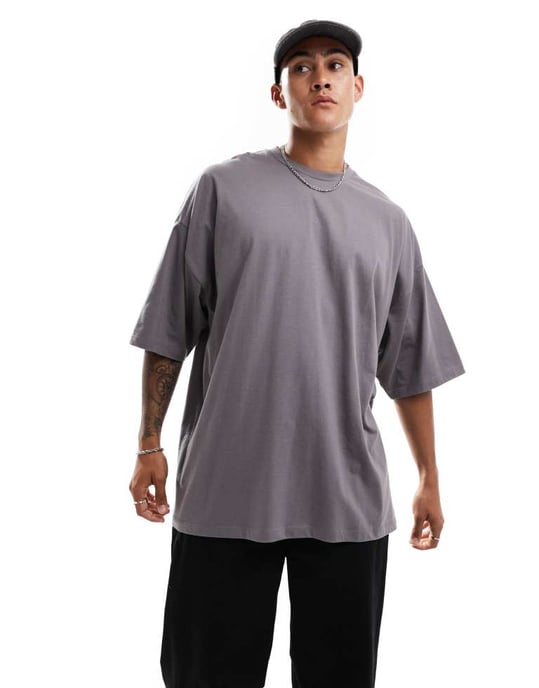 ASOS DESIGN – Svart t-shirt med extremt överdimensionerad passform och himmelskt tryck på baksidan - Image 3
