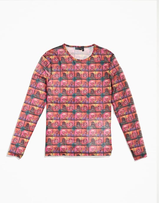 ASOS DESIGN PRIDE – Könslös t-shirt med lång ärm och tryck i mesh - Image 2