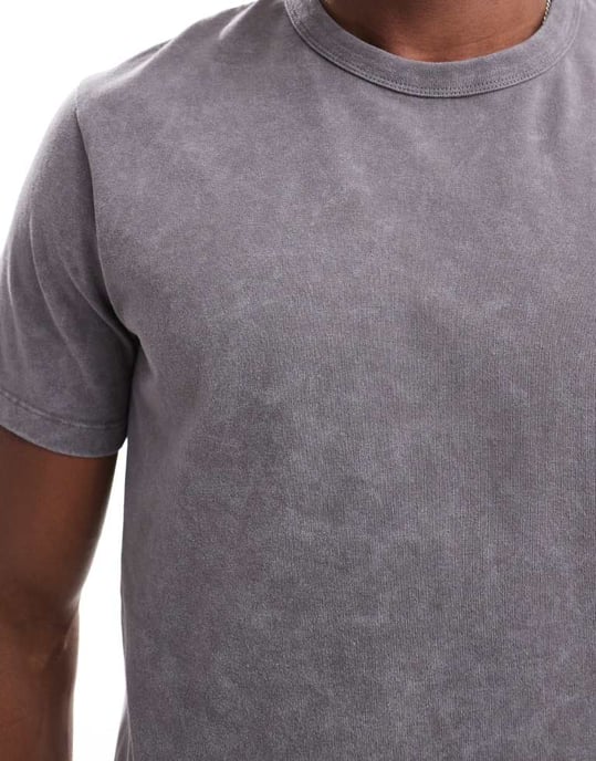 ASOS DESIGN – T-shirt med raglanmönster i grått - Image 3