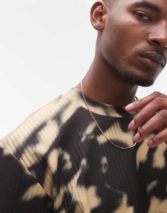 Topman – Svart plisserad t-shirt med suddigt blommönster och avslappnad passform – SVART - Image 3