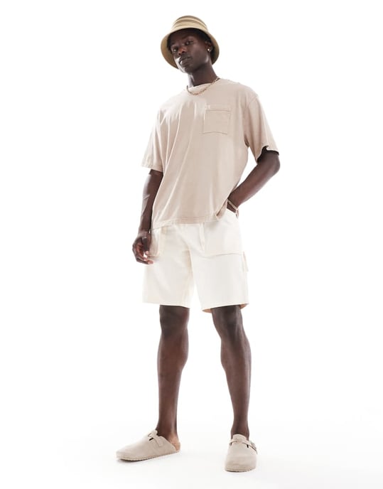 ONLY & SONS – Superstor t-shirt i tvättad beige - Image 3