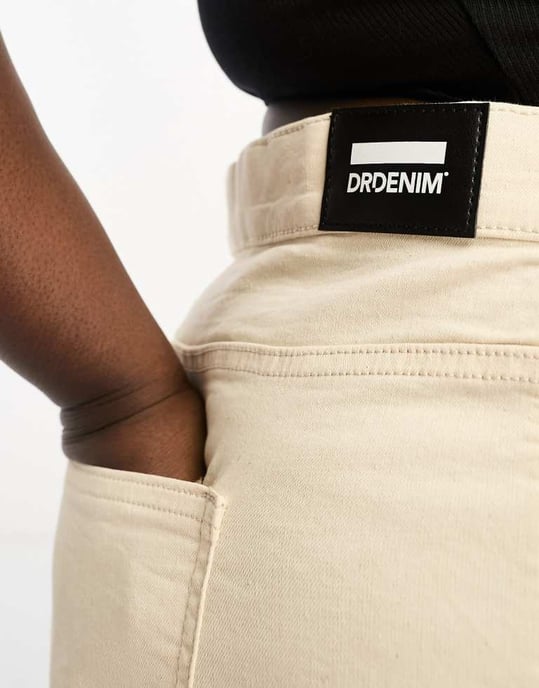 Dr Denim Plus – Moxy – Beige raka, skyhöga jeans - Image 4
