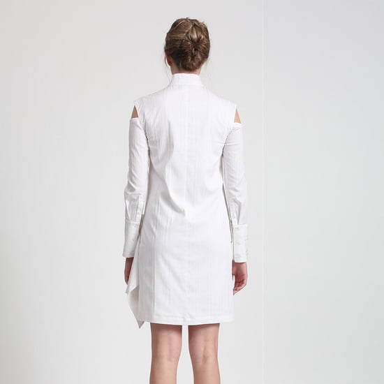 Verwijderbare mouwen gestructureerde shirtjurk - Image 3
