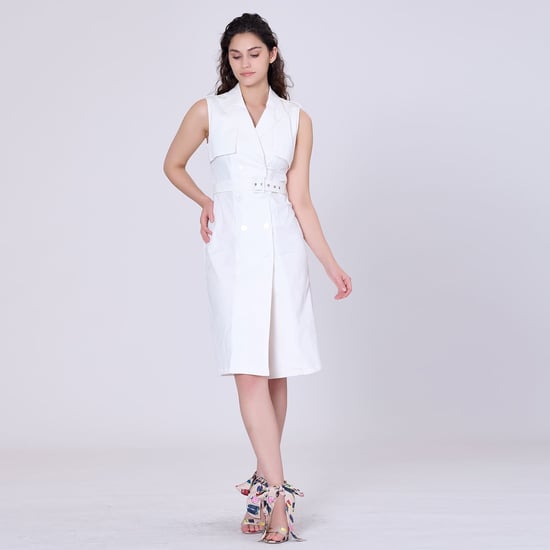 Double breasted trench style sleeveless dress - Image 2