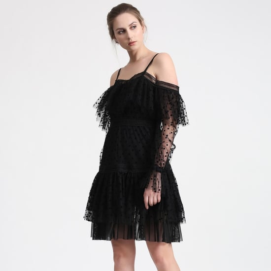 Négligé style dress in polka dot tulle - Image 1