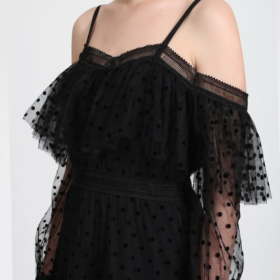 Négligé style dress in polka dot tulle - Image 4