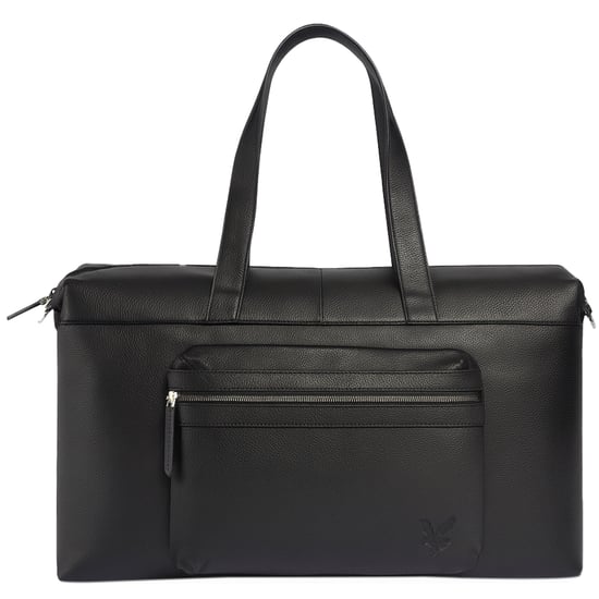 Lyle & Scott Premium Leather Black Holdall Bag - Image 1