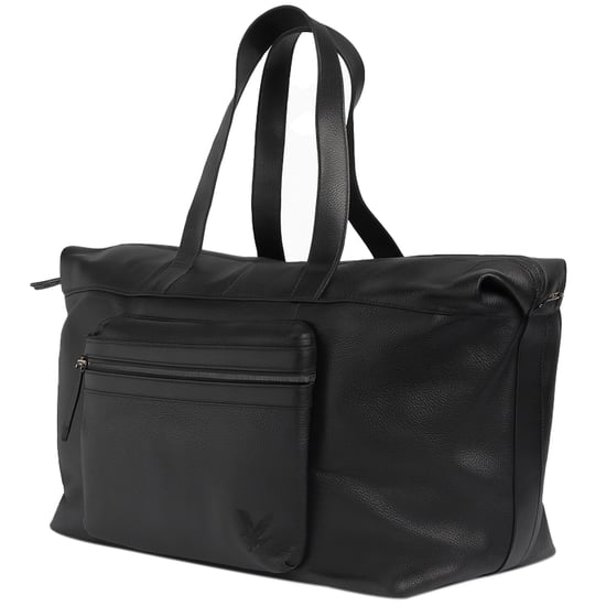 Lyle & Scott Premium Leather Black Holdall Bag - Image 2