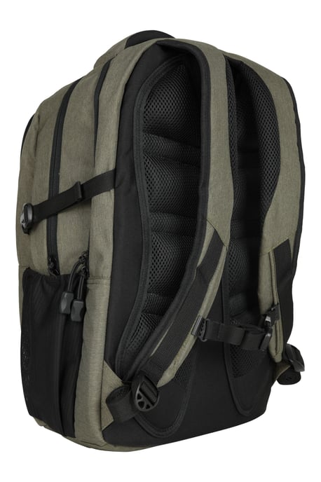 'Vic' Unisex Laptop Bag with Multiple Pockets Everyday Travel Backpack Dark Green - Image 3
