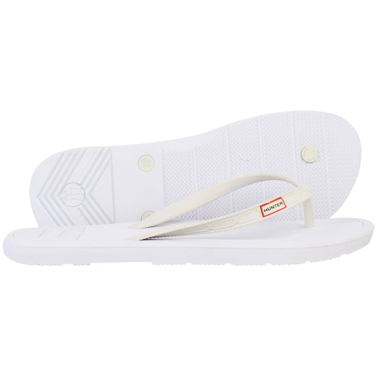 Hunter Logo Womens White Flip-Flops - Image 4