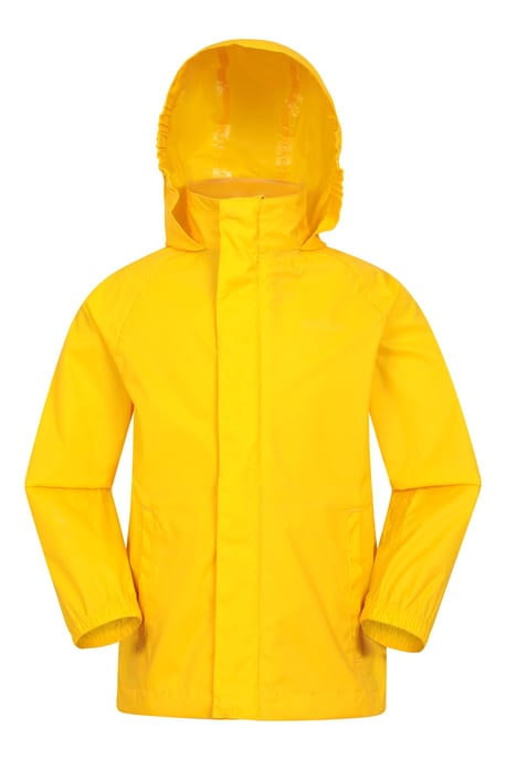 'Pakka' Kids Jacket Waterproof Wind Resistant Stylish Travelling Hooded Coat Yellow - Image 1