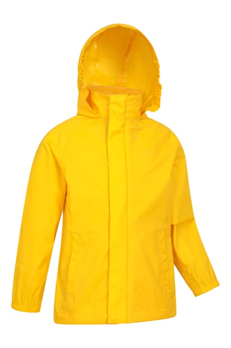 'Pakka' Kids Jacket Waterproof Wind Resistant Stylish Travelling Hooded Coat Yellow - Image 2