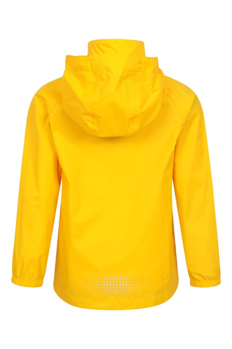 'Pakka' Kids Jacket Waterproof Wind Resistant Stylish Travelling Hooded Coat Yellow - Image 3