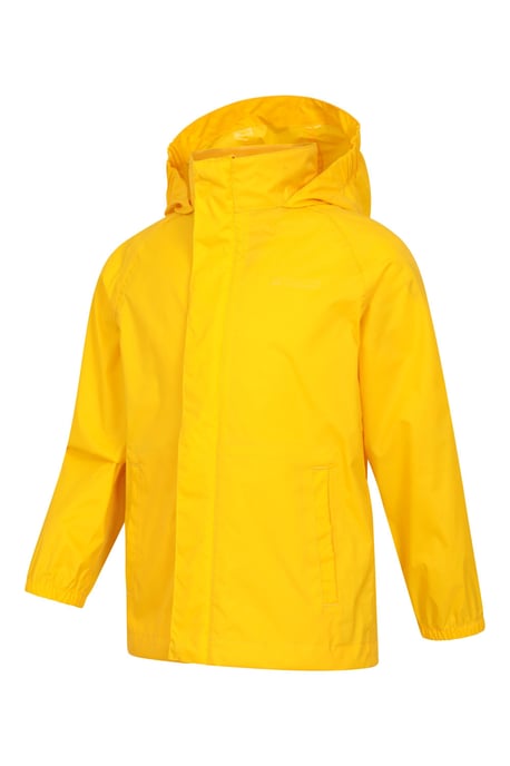 'Pakka' Kids Jacket Waterproof Wind Resistant Stylish Travelling Hooded Coat Yellow - Image 4