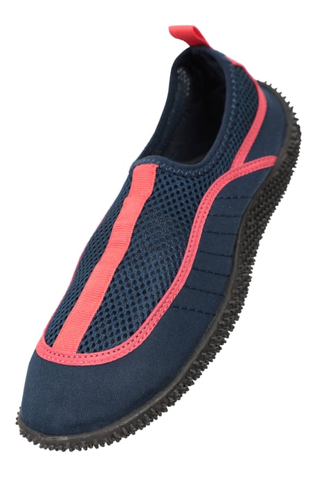 'Bermuda' Women's Aqua Shoe with Top Mesh Panel Slip On Summer Beach Sandals Navy - Image 6