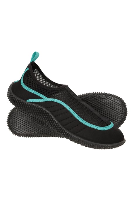 'Bermuda' Women's Aqua Shoe with Top Mesh Panel Slip On Summer Beach Sandals Teal - Image 1
