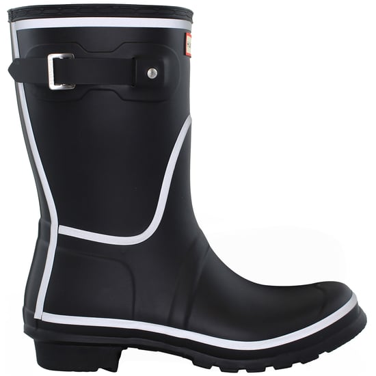 Hunter Short Reflective Outline Womens Black Wellington Boots - Image 1
