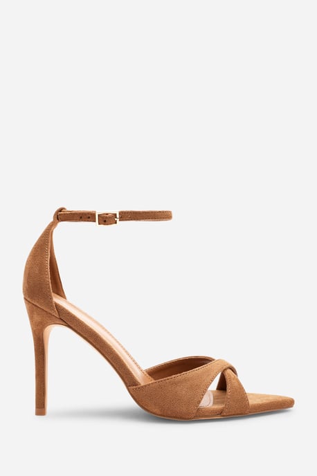 Wheres That From Womens 'Odette' Suede Pointed Open Toe Cross Over Strappy Heels - Image 2