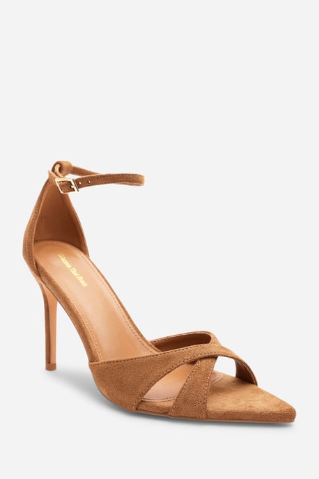 Wheres That From Womens 'Odette' Suede Pointed Open Toe Cross Over Strappy Heels - Image 3