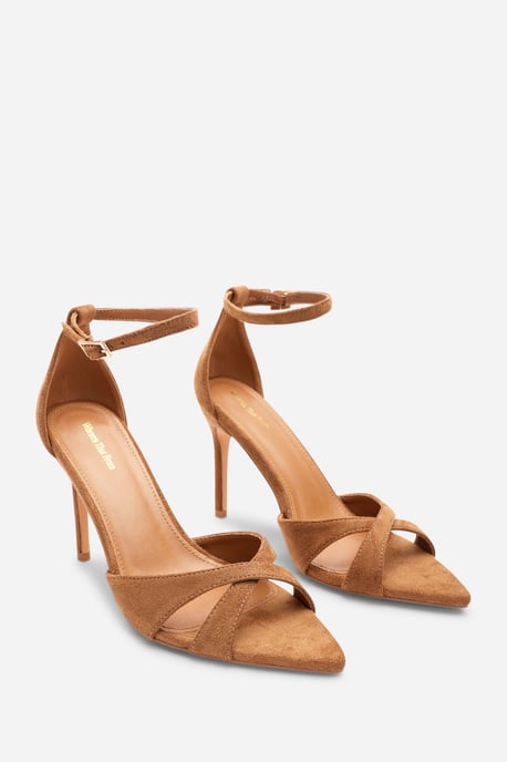 Wheres That From Womens 'Odette' Suede Pointed Open Toe Cross Over Strappy Heels - Image 4