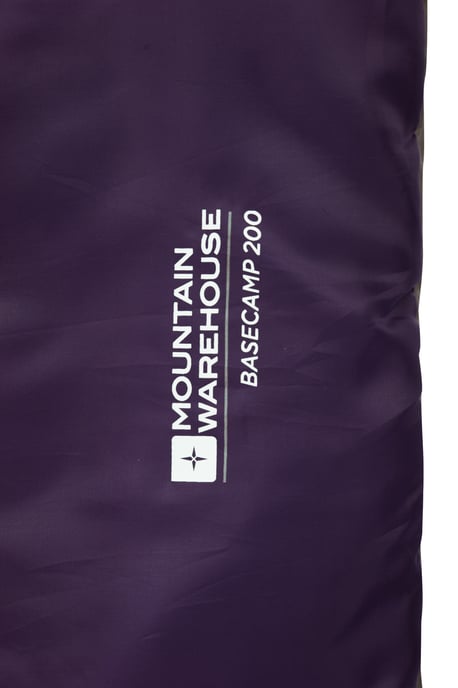 'Basecamp 200' Sleeping Bag with Two Way Zip Summer Camping Sack Bed Purple - Image 5