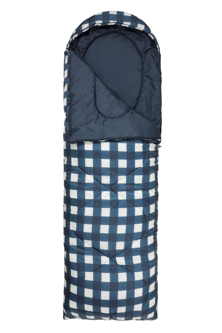 'Apex 250' Square Sleeping Bag Insulated Summer Camping Sack Bed Dark Blue - Image 2