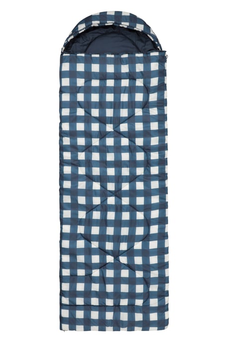 'Apex 250' Square Sleeping Bag Insulated Summer Camping Sack Bed Dark Blue - Image 3