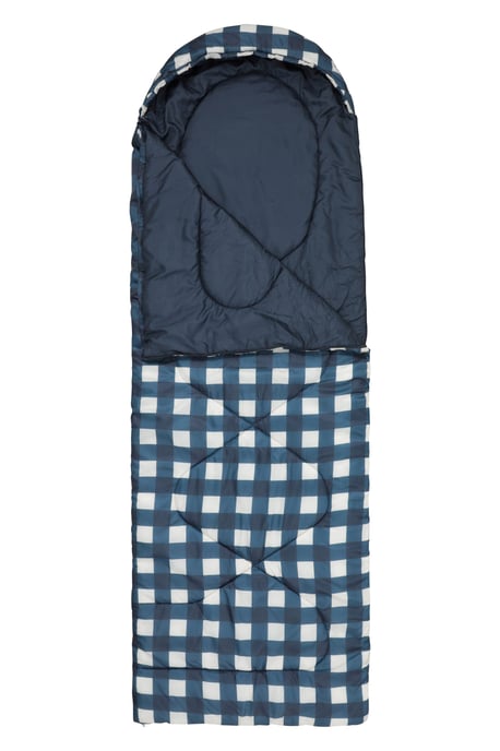 'Apex 250' Square Sleeping Bag Insulated Summer Camping Sack Bed Dark Blue - Image 4