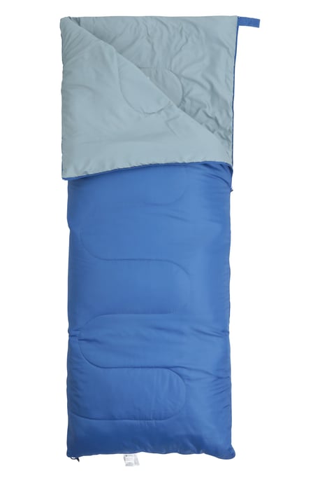 'Basecamp 200' Sleeping Bag with Two Way Zip Summer Camping Sack Bed Blue - Image 2