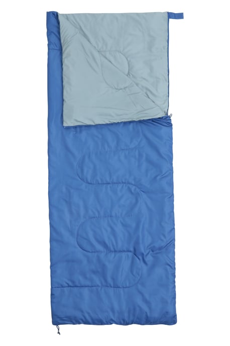 'Basecamp 200' Sleeping Bag with Two Way Zip Summer Camping Sack Bed Blue - Image 4